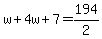 w%2B4w%2B7=194%2F2