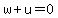 w%2Bu=0