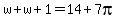w%2Bw%2B1=14%2B7pi