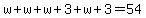 w%2Bw%2Bw%2B3%2Bw%2B3=54