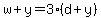 w%2By=3%28d%2By%29