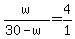 w%2F%2830-w%29+=+4%2F1