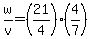 w%2Fv+=+%2821%2F4%29%2A%284%2F7%29