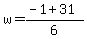 w=%28-1%2B31%29%2F6