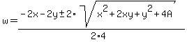 w=%28-2x-2y%2B-+2%2Asqrt%28x%5E2%2B2xy%2By%5E2%2B4A%29%29%2F%282%2A4%29