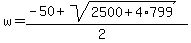 w=%28-50%2Bsqrt%282500%2B4%2A799%29%29%2F%282%29