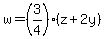 w=%283%2F4%29%28z%2B2y%29