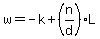 w=-k%2B%28n%2Fd%29L