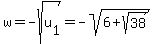 w=-sqrt%28u%5B1%5D%29=-sqrt%286%2Bsqrt%2838%29%29