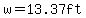 w=13.37ft