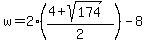 w=2%28%284%2Bsqrt%28174%29%29%2F2%29-8