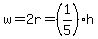 w=2r=%281%2F5%29h