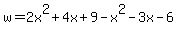 w=2x%5E2%2B4x%2B9-x%5E2-3x-6