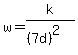 w=k%2F%28%287d%29%5E2%29