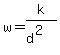 w=k%2F%28d%5E2%29