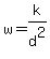 w=k%2Fd%5E2