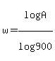 w=log%28A%29%2Flog%28900%29