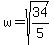 w=sqrt%2834%2F5%29