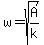 w=sqrt%28A%2Fk%29