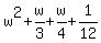 w%5E2%2B+w%2F3++%2B+w%2F4%2B1%2F12+