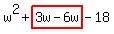 w%5E2%2Bhighlight%283w-6w%29-18