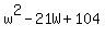 w%5E2+-+21W+%2B+104
