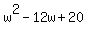 w%5E2-12w%2B20