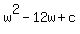 w%5E2-12w%2Bc