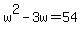 w%5E2-3w=54