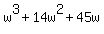 w%5E3%2B14w%5E2%2B45w%29