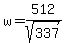 w+=+512%2Fsqrt%28337%29