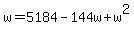 w+=+5184-144w%2Bw%5E2