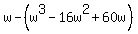 w-%28w%5E3-16w%5E2%2B60w%29