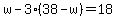 w-3%2838-w%29=18