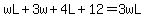 wL%2B3w%2B4L%2B12=3wL
