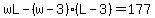 wL-%28w-3%29%28L-3%29=177