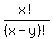x%21%2F%28x-y%29%21