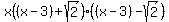 x%28%28x-3%29%2Bsqrt%282%29%29%28%28x-3%29-sqrt%282%29%29