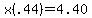 x%28.44%29=4.40