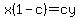 x%281+-+c%29+=+cy