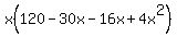 x%28120-30x-16x%2B4x%5E2%29