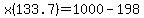 x%28133.7%29=1000-198