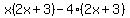 x%282x%2B3%29-4%282x%2B3%29