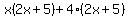 x%282x%2B5%29%2B4%282x%2B5%29