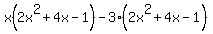 x%282x%5E2%2B4x-1%29-3%282x%5E2%2B4x-1%29