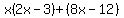 x%282x-3%29%2B%288x-12%29