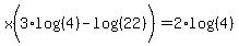 x%283%2Alog%28%284%29%29-log%28%2822%29%29%29=2%2Alog%28%284%29%29
