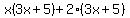x%283x%2B5%29%2B2%283x%2B5%29