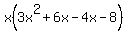x%283x%5E2%2B6x-4x-8%29