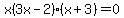 x%283x-2%29%28x%2B3%29+=+0
